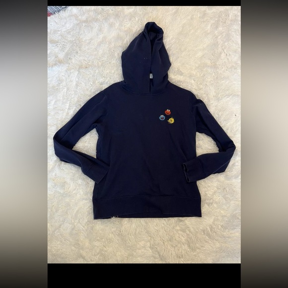 Uniqlo KAWS Sesame Street Hoodie Blue Pullover Sweatshirt size medium - Picture 1 of 6